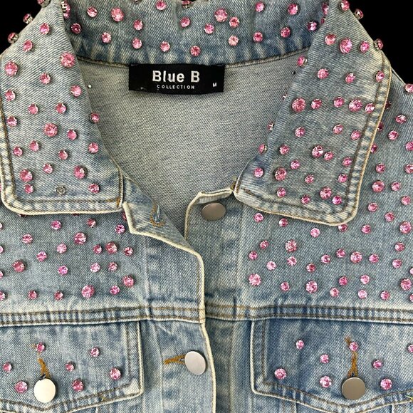 Blue B Pink Studded Denim Jacket - Picture 5 of 9